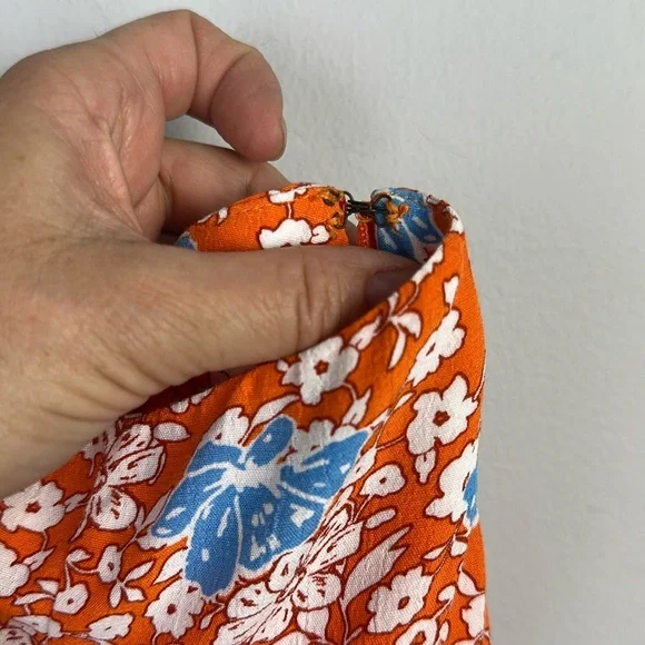 Anthropologie Maeve The Lille Side Slit Midi Skirt Size 6 Lined Orange Viscose - Picture 12 of 16